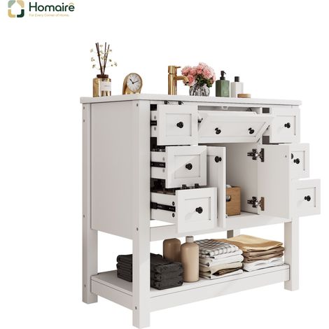 Schrank weiß aus MDF 91.5 x 46.5 x 90 cm HOMAIRE (1/5)