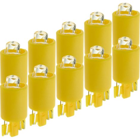 BeMatik - Lampe voyant LED 9mm 12VDC Pilote de couleur jaune 10-pack (1/4)