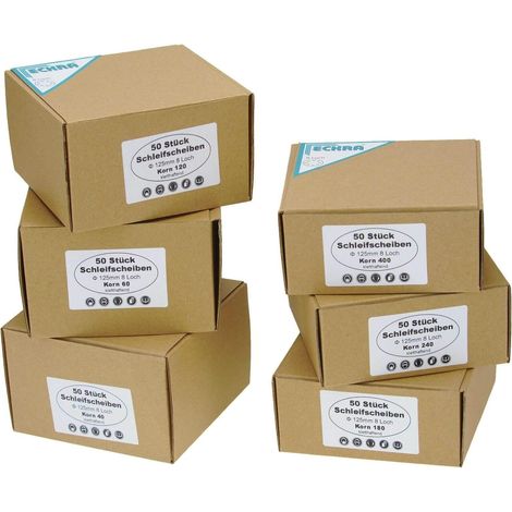 300 Blatt Schleifscheiben Klett 125mm Schleifpapier Korn 40 bis 400 Set (1/5)