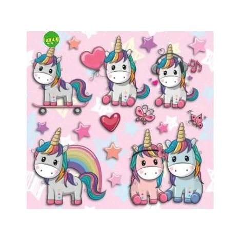 Sticker unicorn Crearreda adesivo murale frasi famose natura geometrie fantasie 31x31 cm (1/2)