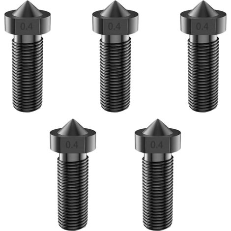 Lot de 5 Buses en Acier Trempé, Résistante Aux Hautes Températures Buse Imprimante 3D 0.4mm, Avec Filetage de 0,4mm, pour Anycubic Kobra 2, Kobra 2 Neo, 2 Pro, 2 Plus, Accessoire Imprimante 3D (1/5)