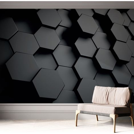 Papier peint autocollant adhésif avec imprimé motifs uniques apparence moderne Hexagones en 3D 312x219 cm (1/5)