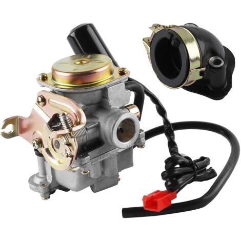 Carburateur de rechange 18 mm avec collecteur d'admission pour Rex RS 400 / RS 450 / RS 460 / GY6 50 cm³ (1/5)