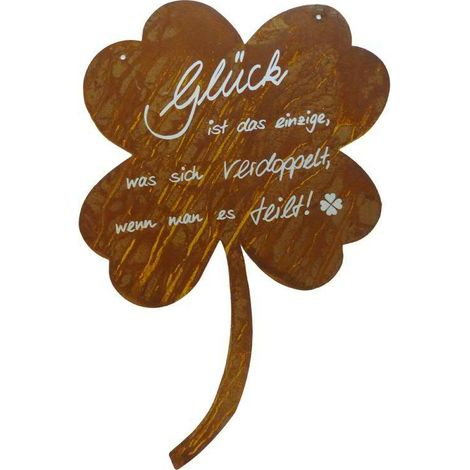 Rost Schild 30x47cm Kleeblatt