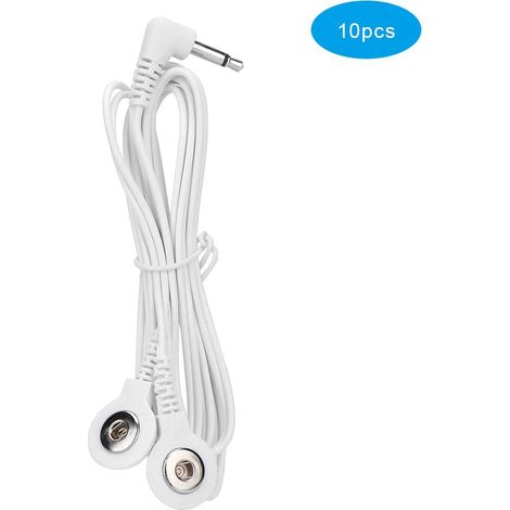 Câbles de fils d'électrode de 3.5mm, 10 pièces, pour Machine de physiothérapie d'unité TENS (2 boutons) (1/5)
