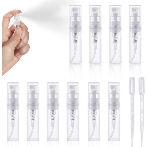 20 mini spray bottles - 3ML transparent + 3ML dropper (1/5)