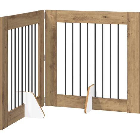 vidaXL Porte de chien pliable avec supports 2 pc Chêne artisanal
