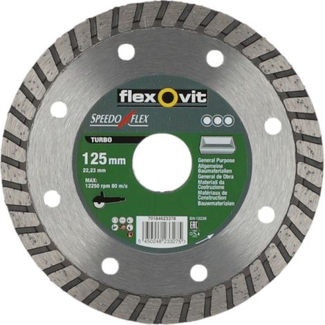 Disque diamant SPEEDOFLEX TURBO - Ø 125 mm - Ø alésage 22.2 mm - FLEXOVIT