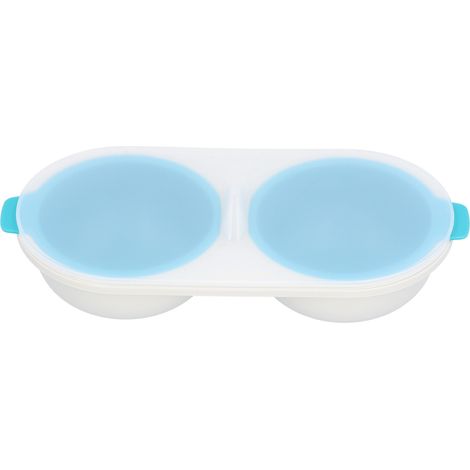 Eierkocher für die Mikrowelle, Doppelkammer, lebensmittelecht, Küchenutensil, schnelles Kochen, flexible Eierform, praktisch. (1/5)