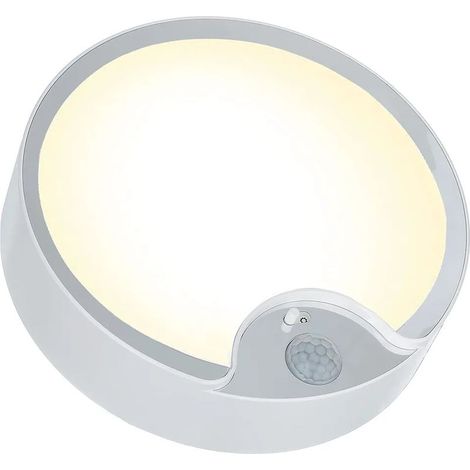 Plafonnier LED à Détecteur de Mouvement, Lampe de Plafond Intérieure Super Lumineuse à Piles, pour Grenier, Buanderie, Garage, Couloir, Escalier, 19cm 300LM lumière chaude (1/5)