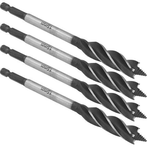 4-teiliges Holzbohrer-Set, 15-mm-Metalllochsäge, 4-Schlitz-Sechskantschaft-Schneidwerkzeug