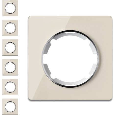 Plaque de finition OneKeyElectro Garda, 1 poste, lot de 7, beige