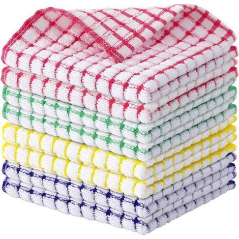 Torchons de cuisine - Lot de 8 - Torchons de cuisine - Essuie-tout - 30 x 30 cm - Coton - Torchons - Serviettes - Chiffons (1/5)