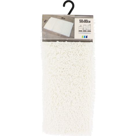 Tapis microfibre petite chenille 50x80 cm - blanc - Tendance (1/3)