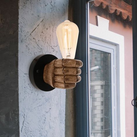 Applique murale main Main Poing Droite style de decoration de Loft industriel antique creative lampe pour restaurant bar café résine chambre décoration BLOW (1/5)