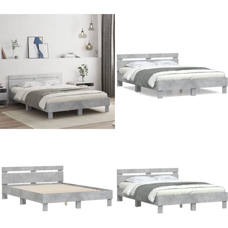Cadre de lit sans matelas gris béton 150x200 cm - Cadre De Lit - Lit Double - Lit Gris - Lit Design - Literie - Home & Living (1/5)