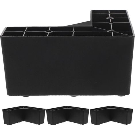 Rehausseurs de Canapé en Plastique Noir L-Shaped 4pcs pour Meubles et Lits, Stabilité Renforcée et Création D'espace de Rangement Supplémentaire (1/5)