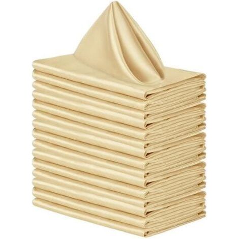 (champagne)20pcs Serviettes de Table Coton 43x43cm,YSTP Serviettes de Table en Tissu Lavable en Machine, Serviettes Carrées en Satin, (1/4)