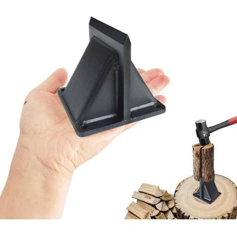 Fendeur de bois - Petit coin de fendage - Convient pour le camping, les barbecues et les pique-niques (noir) (1/5)