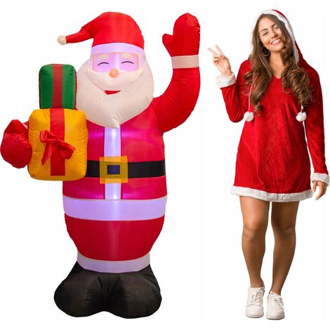 Babbo Natale gonfiabile, luminoso, grande, gonfiabile, LED, 150 cm, gonfiabile JUMIhome (1/5)