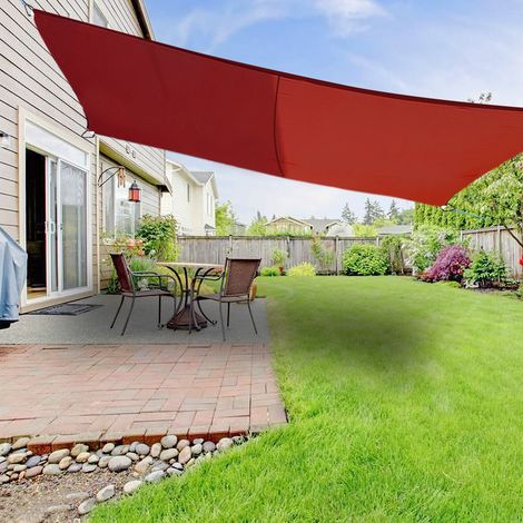 Greenbay Sun Shade Sail Garden Patio Yard Party Sunscreen Awning Canopy 98% UV Block Rectangle Terracotta 5x4m (1/4)