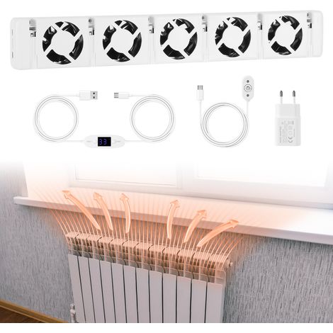 TolleTour Amplificador de radiador individual  Cinco orificios de ventilación - Temperatura ajustable Adecuado para una longitud de 70-100 cm Ventilador de radiador (1/5)