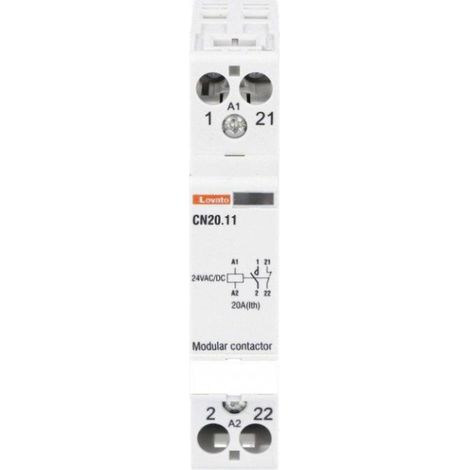 Contacteur modulaire 20 A 1 NO 1 NF 24 V CA/CC CN2011024