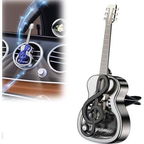 Clip per auto a forma di nota musicale, clip per bocchetta dell'aria, profumatore per auto, diffusore d'aria, accessori per auto, per amanti della musica, 5 x 10 cm, nero (olio non incluso) (1/5)