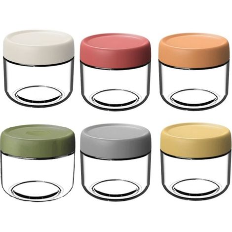 Bocaux en verre aux couleurs vives avec couvercles pour conserver le gruau du lendemain contenants de conservation pour yogourt empilables. (1/5)