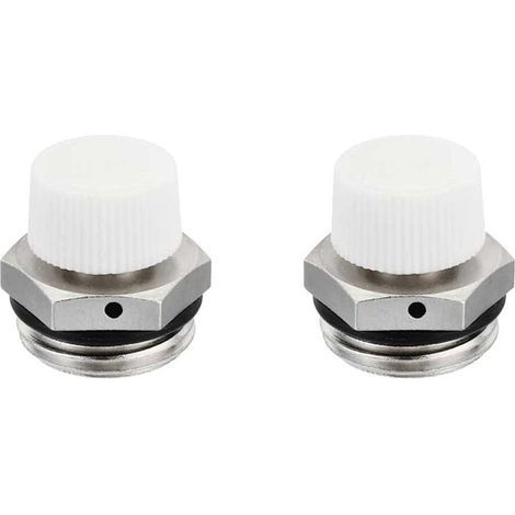 CCYKXA Set of 2 radiator caps - External thread for BSP in nickel-plated brass - Manual bleed valve (1/4")