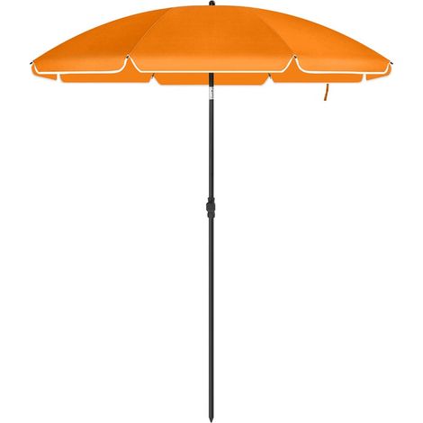 Ombrellone da giardino ø 2 m protezione ombrellone upf 50+ inclinabile portatile antivento stecche in fibra di vetro con sacca arancione 120001758