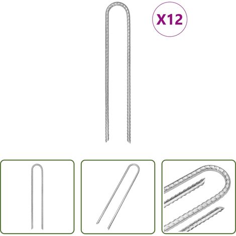 Camping - Zeltheringe 12 Stk. U-Form 30 cm Ø7 mm Verzinkter Stahl (1/5)