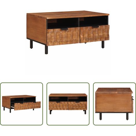 Couchtisch - Couchtisch Braun 80 x 54 x 40 cm Massivholz Mango (1/5)
