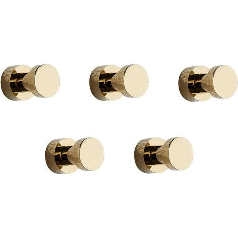 [NON UTILIZZATO] Ganci da parete, portasciugamani per bagno, cucina, porte, armadi e credenze, set da 5, in ottone (oro)
