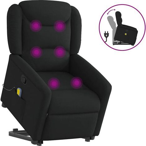Fauteuil de massage inclinable en tissu noir (1/5)