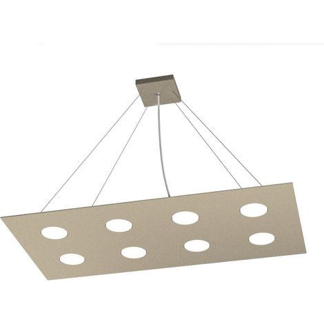 Lampadario moderno top light area 1127 s8 r gx53 led monoemissione metallo sospensione, finitura metallo sabbia