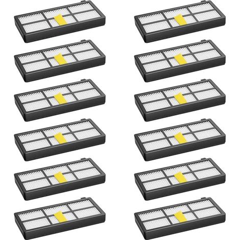 12 Stück Filter für Irobot Roomba Roboterstaubsauger 800 850 851 860 865 866 870 871 876 880 885 886 890 891 896 900 960 966 980 Ersatzteil-Zubehör-Set (1/4)