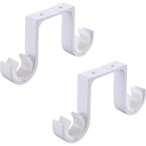 Support de Tringle à Rideau, 2 Pièces Support de Rideau Antirouille, Support de Rideau en Métal, Support de Tringle Rideau Double, Durable, Non Rouillé, aux Tringles à Rideaux Simples et Doubles (1/5)