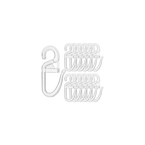 100 Pcs Crochets à Rideaux avec Œillets Ø 6 mm - Plastique Transparent pour Anneaux, Rails et Tringles - Accessoire de Rideaux (1/5)