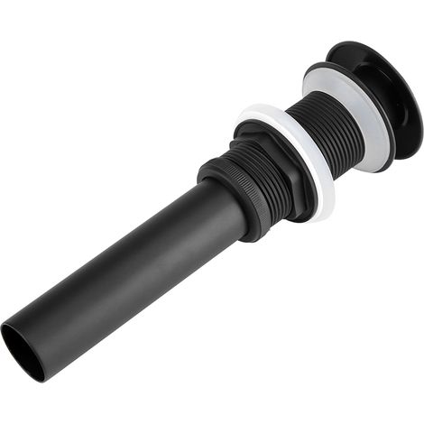 Set aus schwarzen und massiven Messing-Armaturen mit Klick-Klack-Ablaufgarnitur für Spüle, Waschbecken, Badezimmer und Küche (1/5)