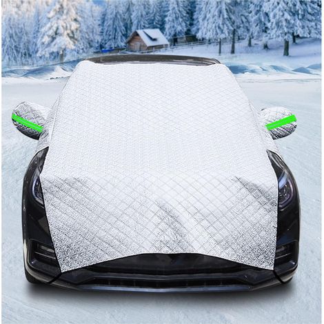 Couverture Pare Brise Voiture Repliable, Bâche Anti Givre Universelle Voiture avec Crochets élastiques-Silver 255 235 cm (1/5)