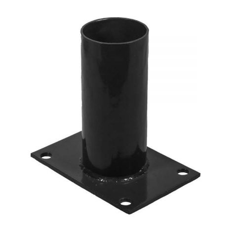 Easycloture – Platine de fixation ronde 60 mm pour portillon grillagé – Acier galvanisé – Hauteur 150 mm – Pas de scellement nécessaire