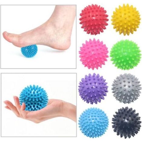 Set of 2 round, textured muscle massage rollers, multi-colored yoga sticks - AquaForge (1/4)