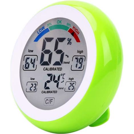Thermomètre-hygromètre Meichoon intérieur/extérieur, appareil électronique sans fil, écran tactile rond vert (1/3)