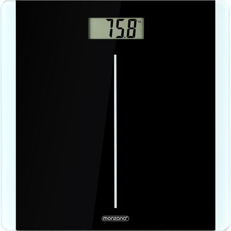 Monzana Báscula de baño digital sistema de sensor de alta precisión pantalla LCD tecnología Step-On máx. 180Kg Negro (1/10)