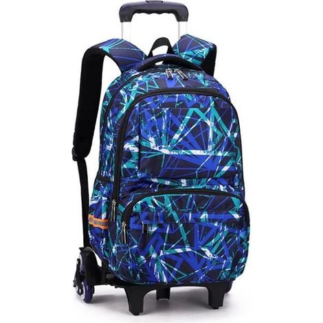 Cartable à Roulette en Nylon - MARQUE - Modèle - Garcon - Bleu - Haute qualité - Grande capacité (1/4)