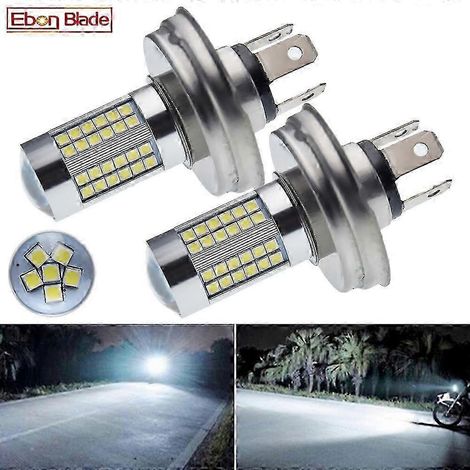 Paire de phares LED P45t R2 66 SMD pour moto, feux de route/croisement, blanc 6000K, 6V/12V, ampoule avant. (1/4)