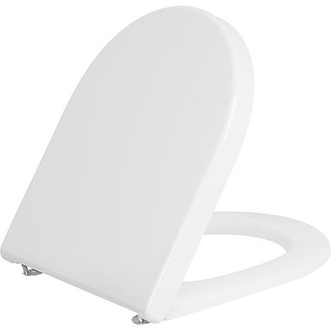 Duravit – Abattant WC blanc avec charnières inox – Plastique haute qualité – Dimensions 380x30x383 mm – Fonction Take-Off pour nettoyage facile (1/2)