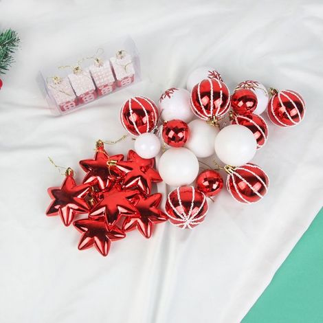Coffret cadeau de 28 boules de Noël à suspendre au sapin, décorations pour restaurants et hôtels (1/5)