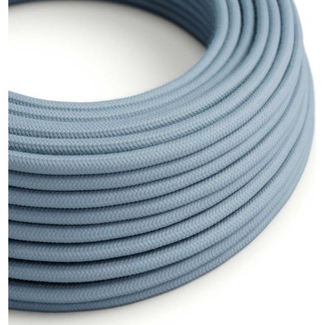Creative-Cables Cavo elettrico rivestito in tessuto, Sezione 2 x 0,75 mm², 50 m, Blu Oceano RC53, Rotondo, Cotone